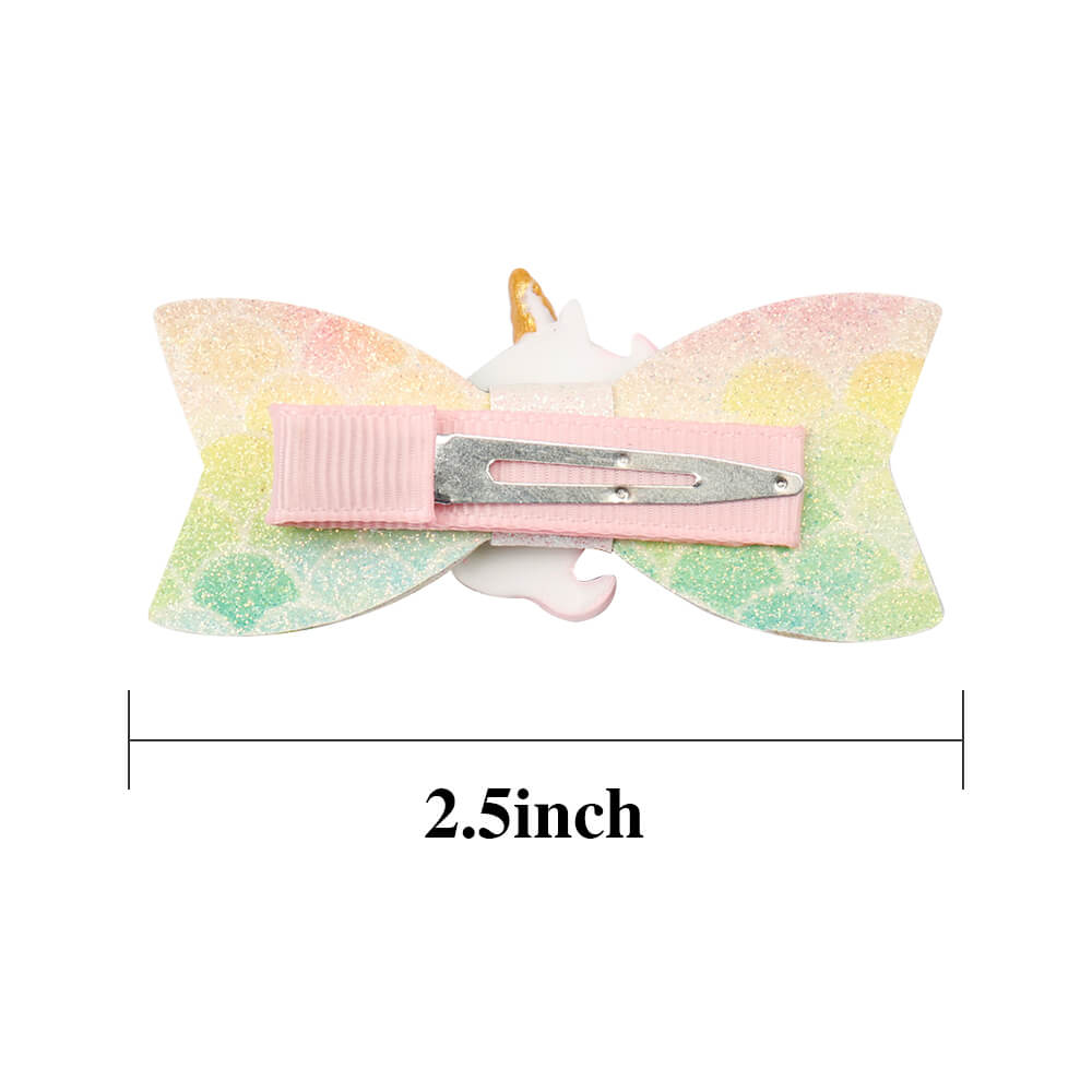 2Pcs/Set Unicorn Rainbow Clip