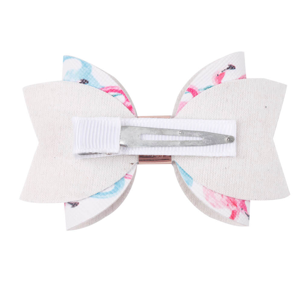 2Pc/set Leather Flamingo Hair Bow