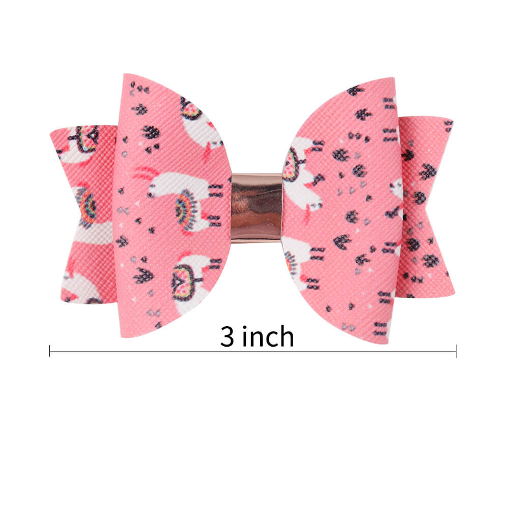 2Pc/set Leather Flamingo Hair Bow