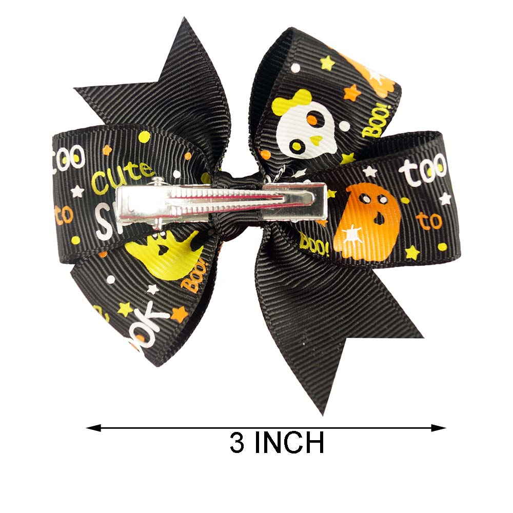 2Pcs/lot Yellow Halloween Hair Bows