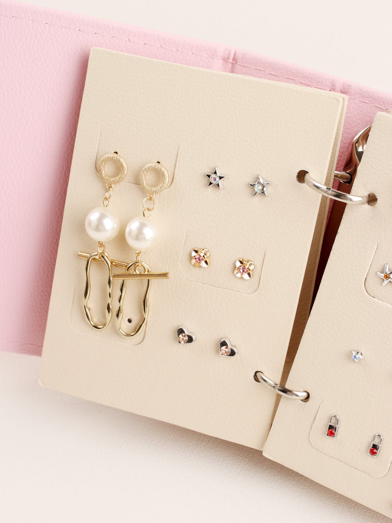 Pink Book Earring Storage Holder