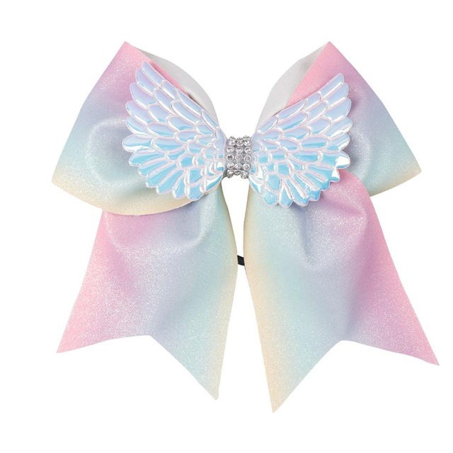 Rainbow Cheer Bow With Wings