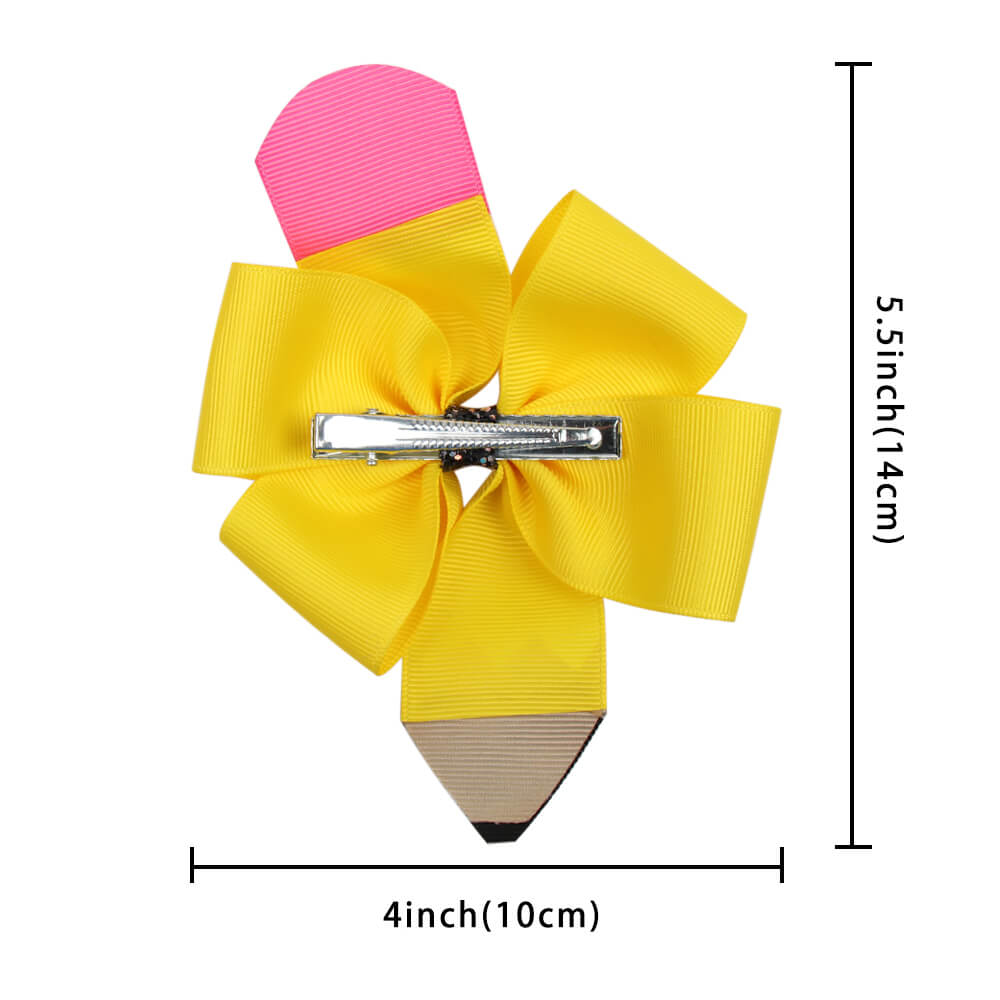 3 Pcs/Lot 4 Inch Pencil Hair Bows for Girls