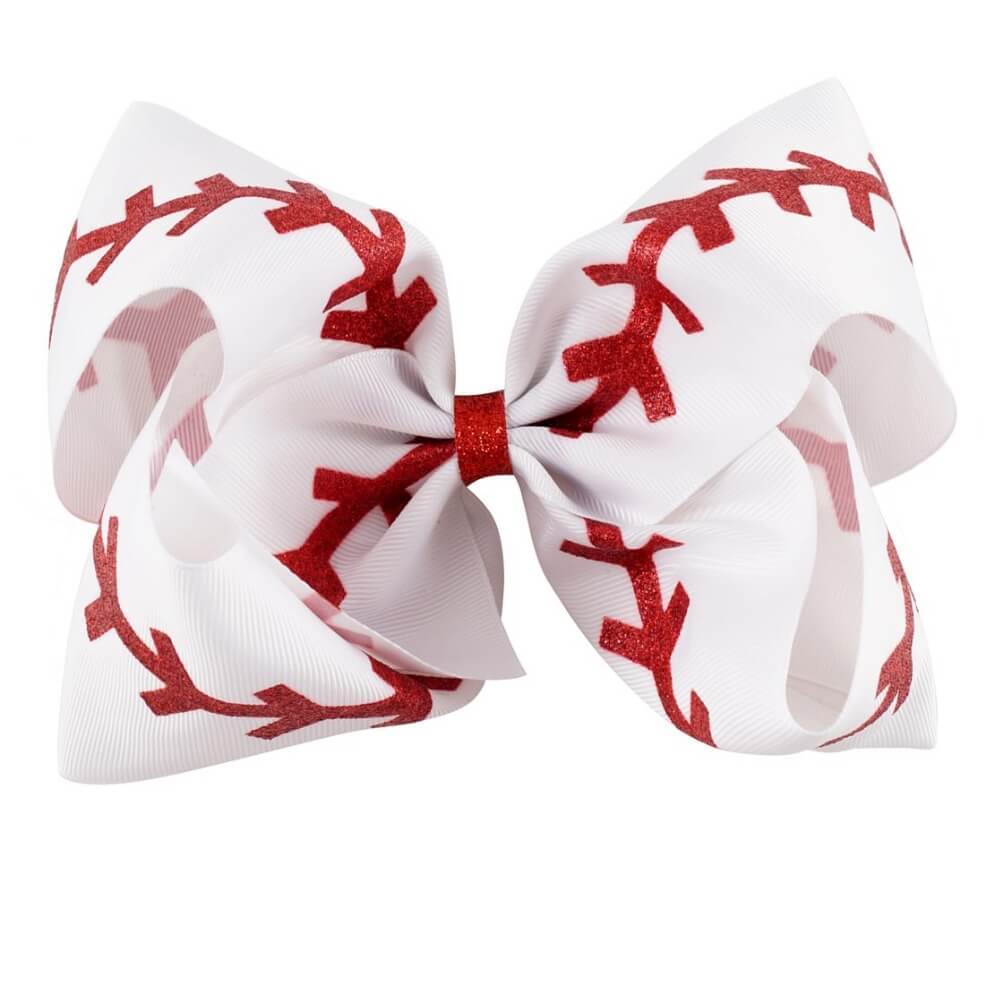 7'' Large Softball Ribbon Hair Bows