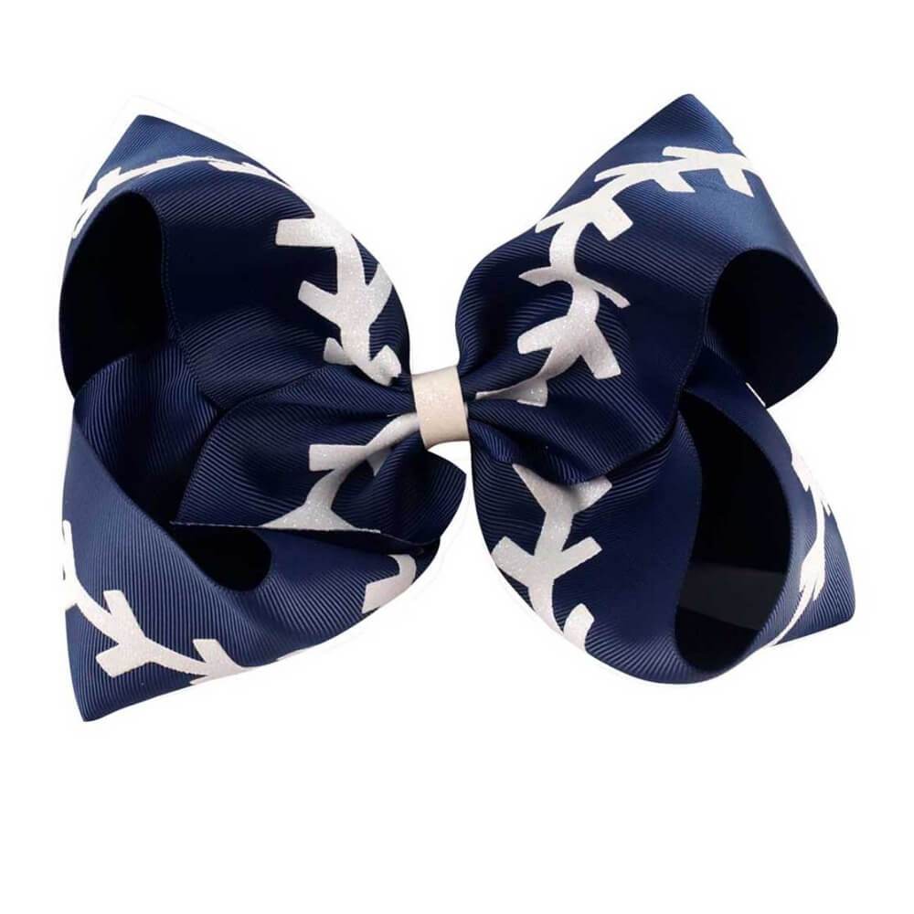 7'' Large Softball Ribbon Hair Bows