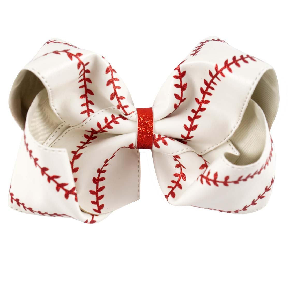 Jumbo Baseball Leather Hair Bows