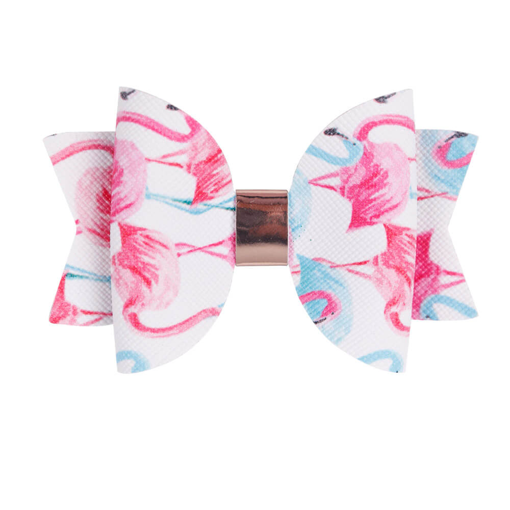 2Pc/set Leather Flamingo Hair Bow