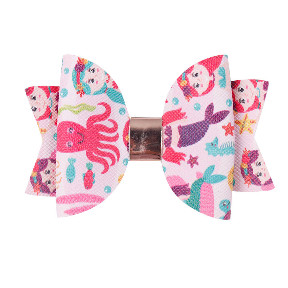 2Pc/set Leather Flamingo Hair Bow