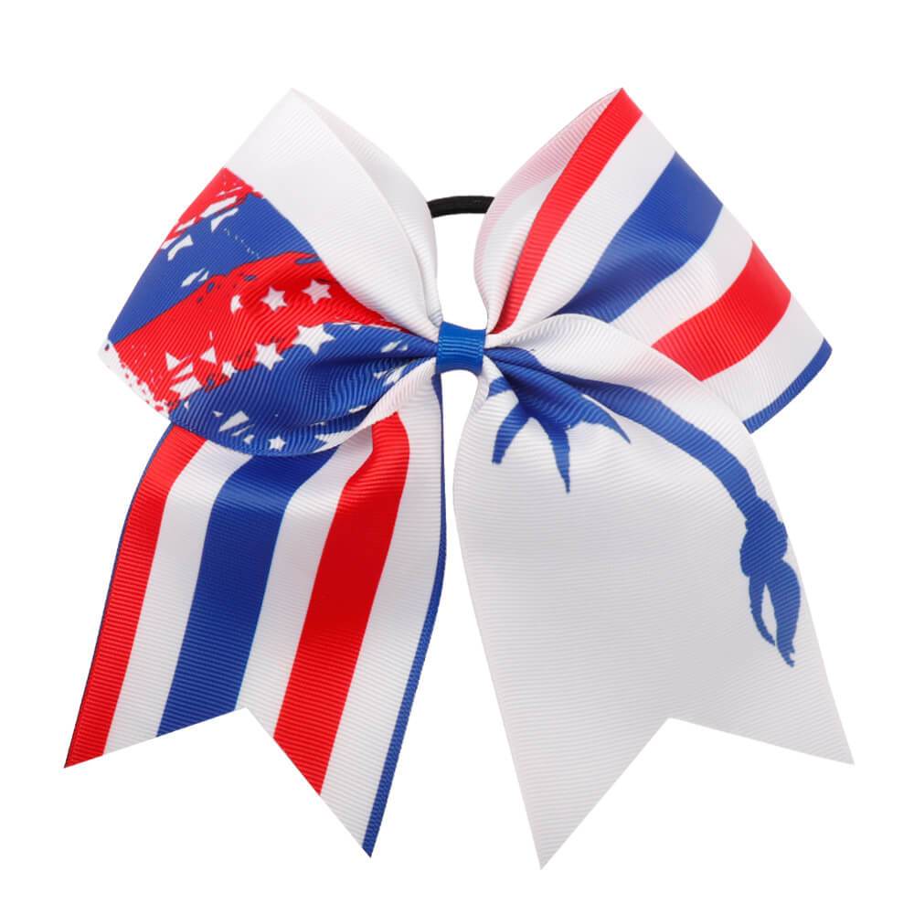 American Flag Stars and Stripes Cheer Bow