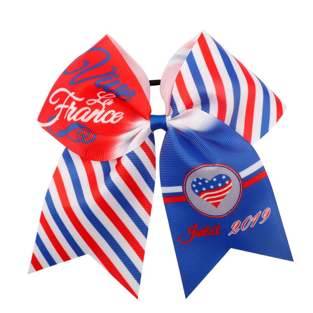 American Flag Stars and Stripes Cheer Bow