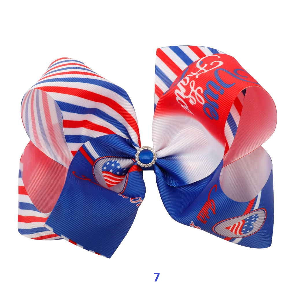 American Flag Hair Bows