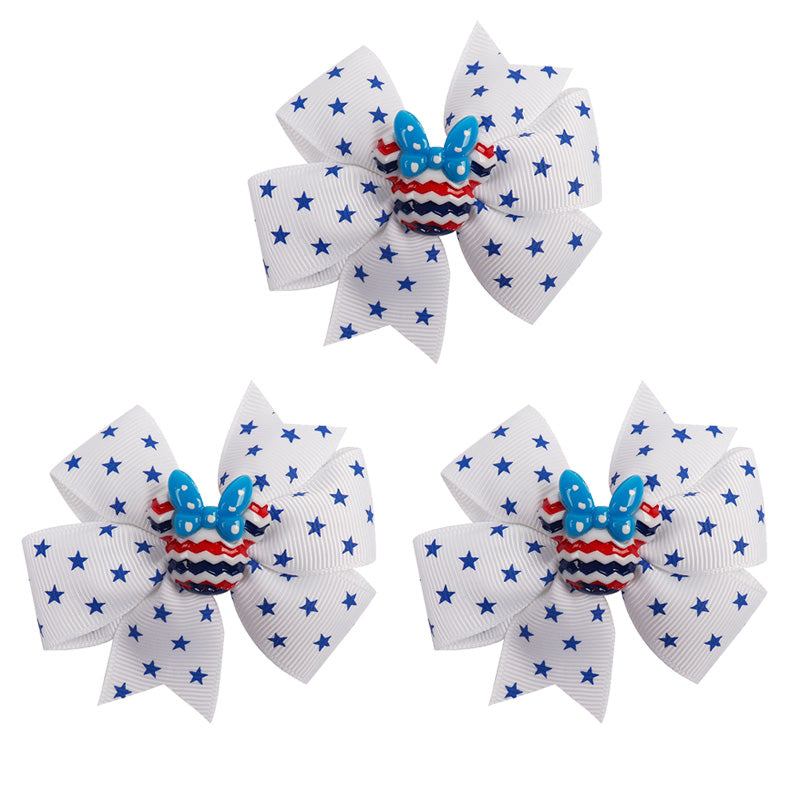 3Pcs/set  4th of July Hair Bows for Girls