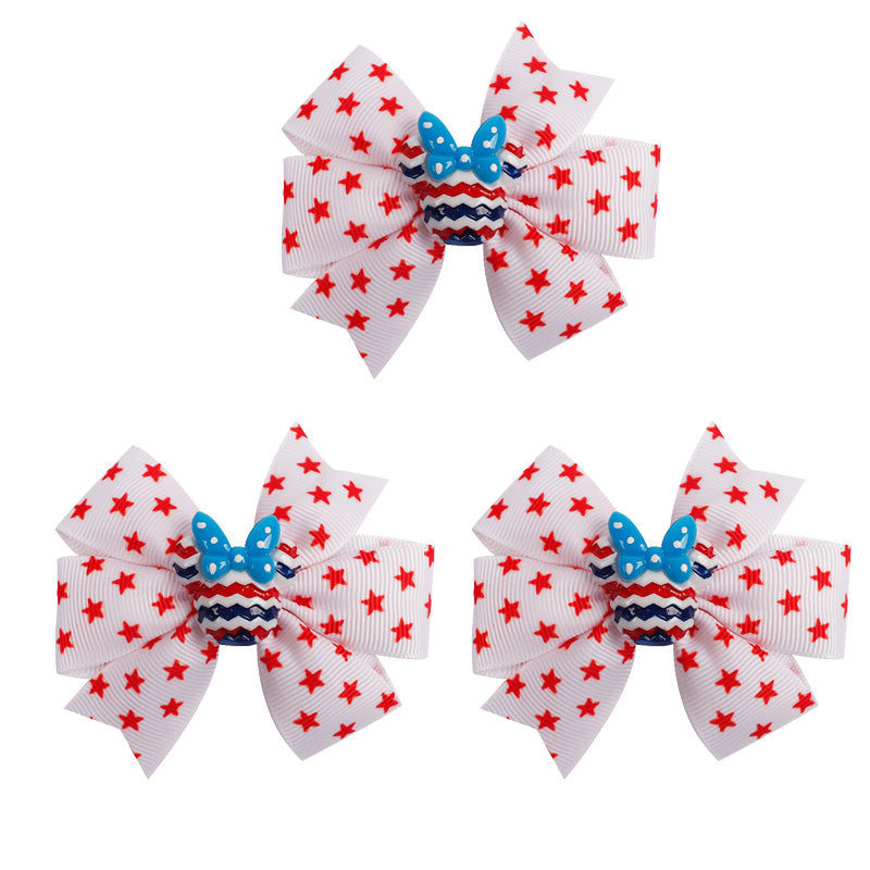 3Pcs/set  4th of July Hair Bows for Girls