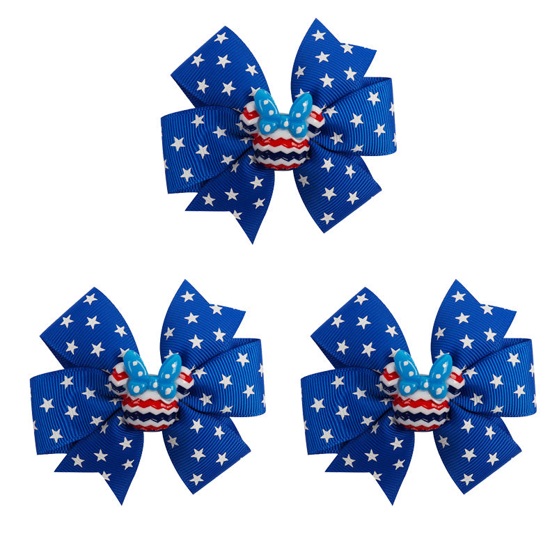 3Pcs/set  4th of July Hair Bows for Girls