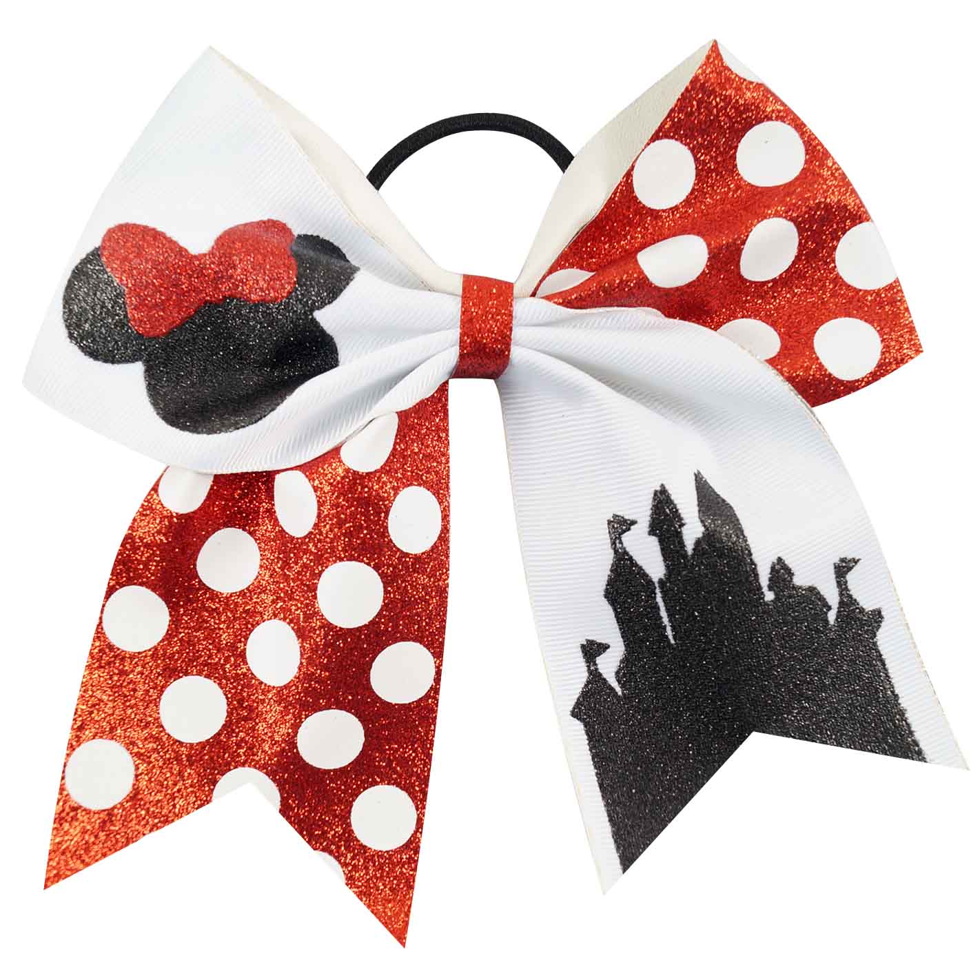 Mouse Printed Red Cheer Bow