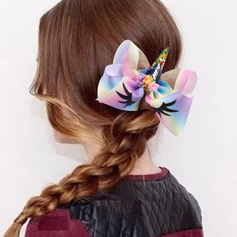 unicorn hair bow