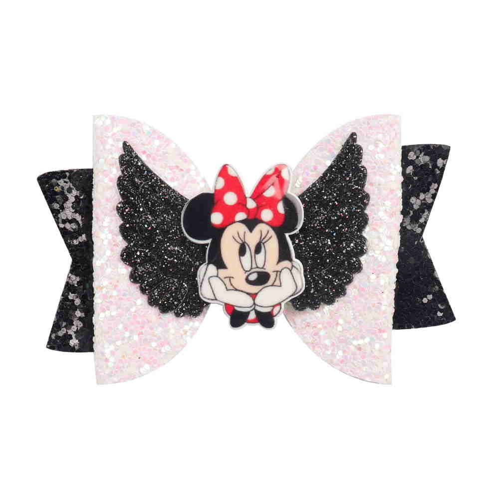 Mouse Decorated Glitter Hair Bow
