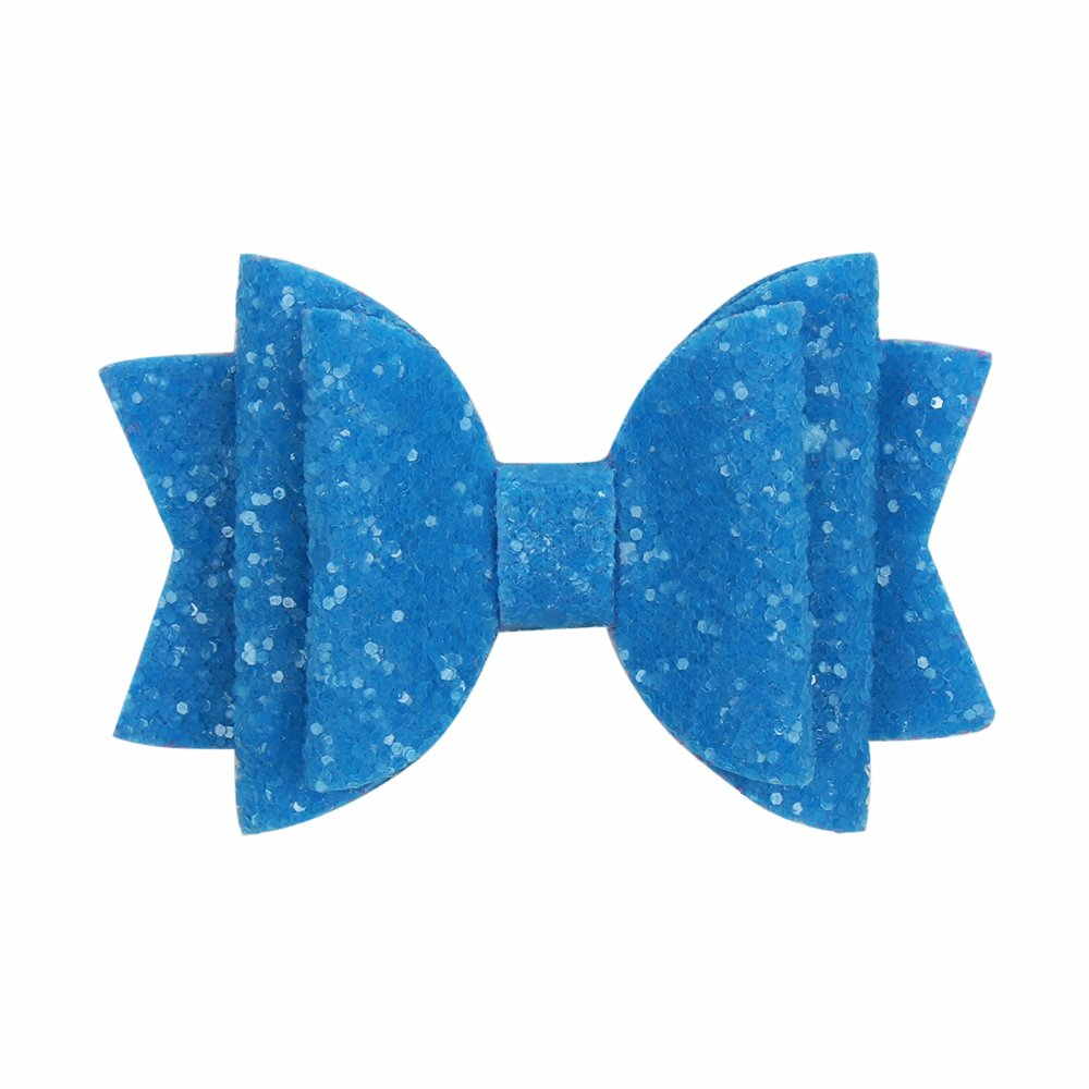 2Pcs/Set Neon Color Glitter Bows With Clips