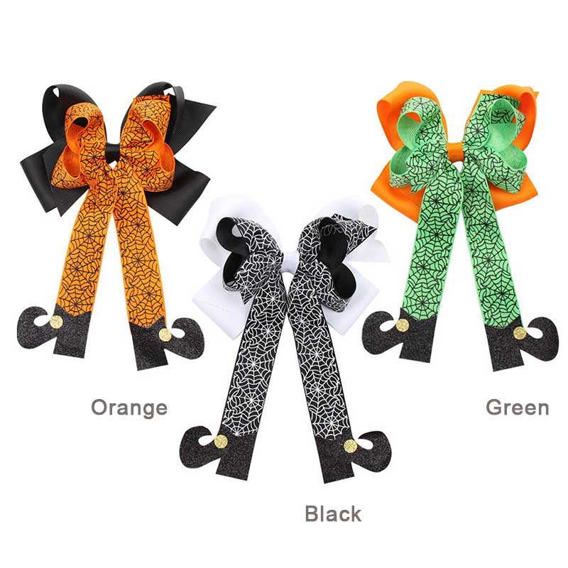 Funny Halloween Boots 4'' Hair Bows for Girls