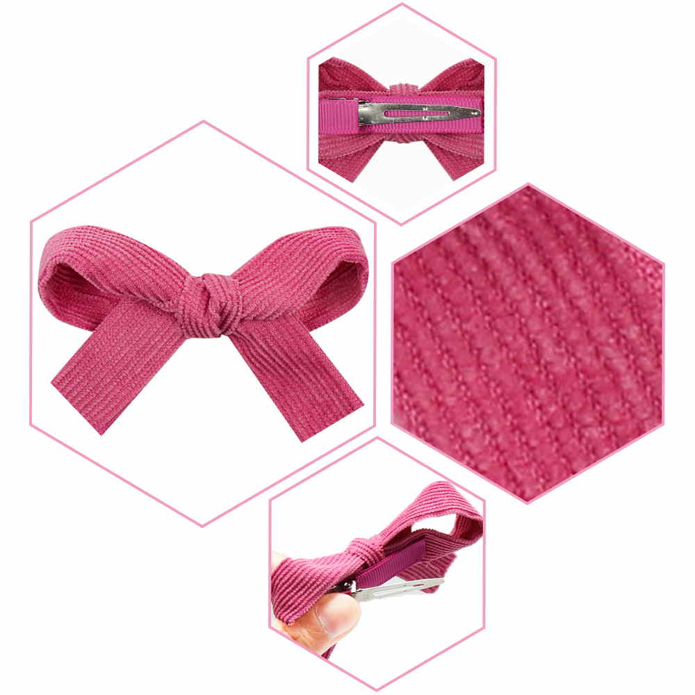 3.5 Inch Solid Velvet Hair Bows Clips for Girls