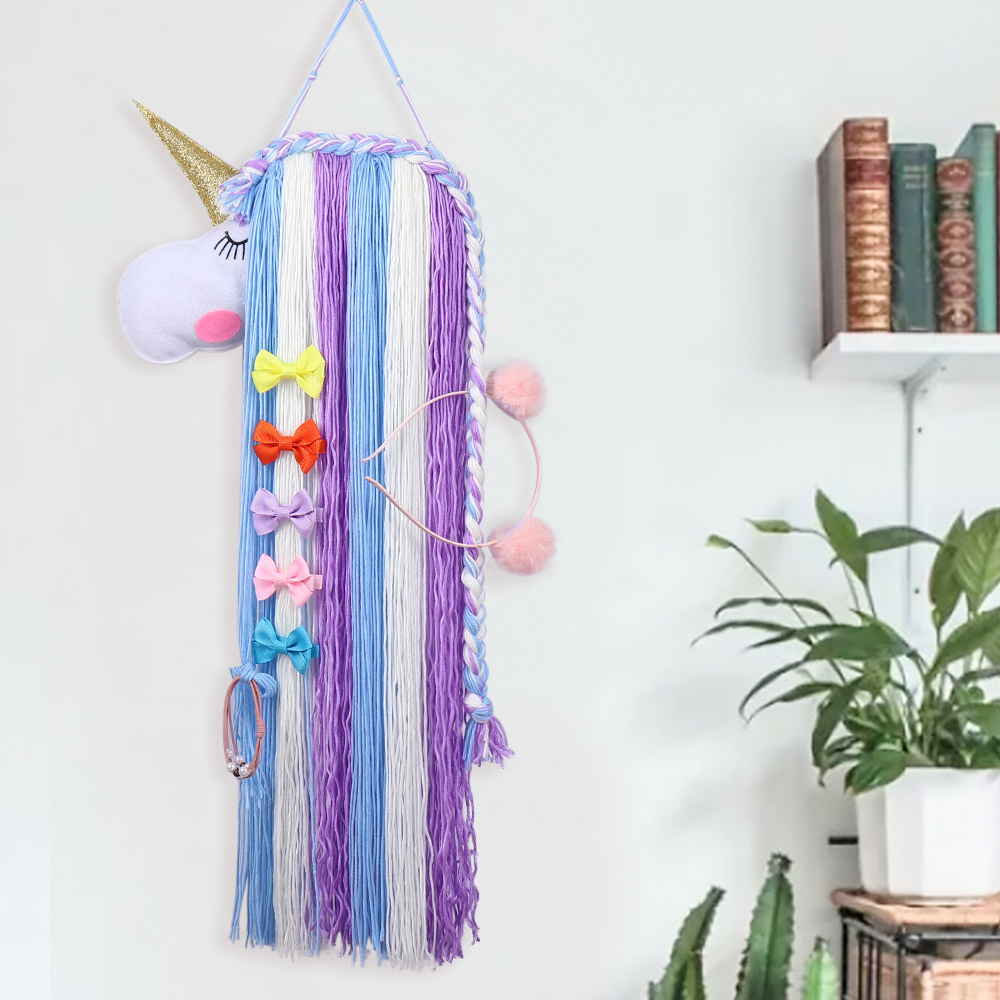 Plush Unicorn Hair Clips Hanger Organizer