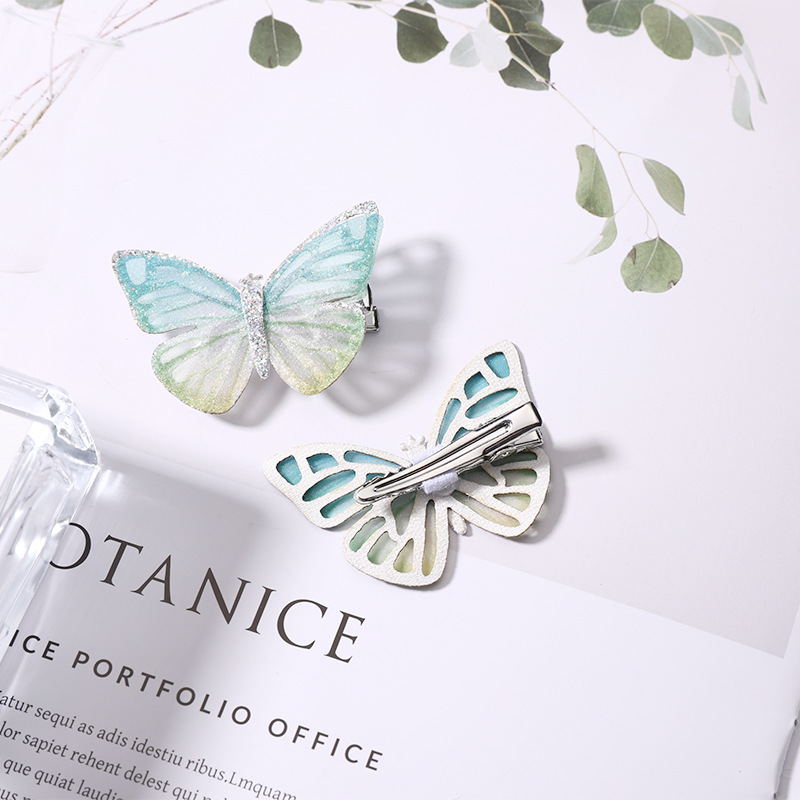 2Pcs/Set Colorful Simulation Butterfly Hair Clips for Girls