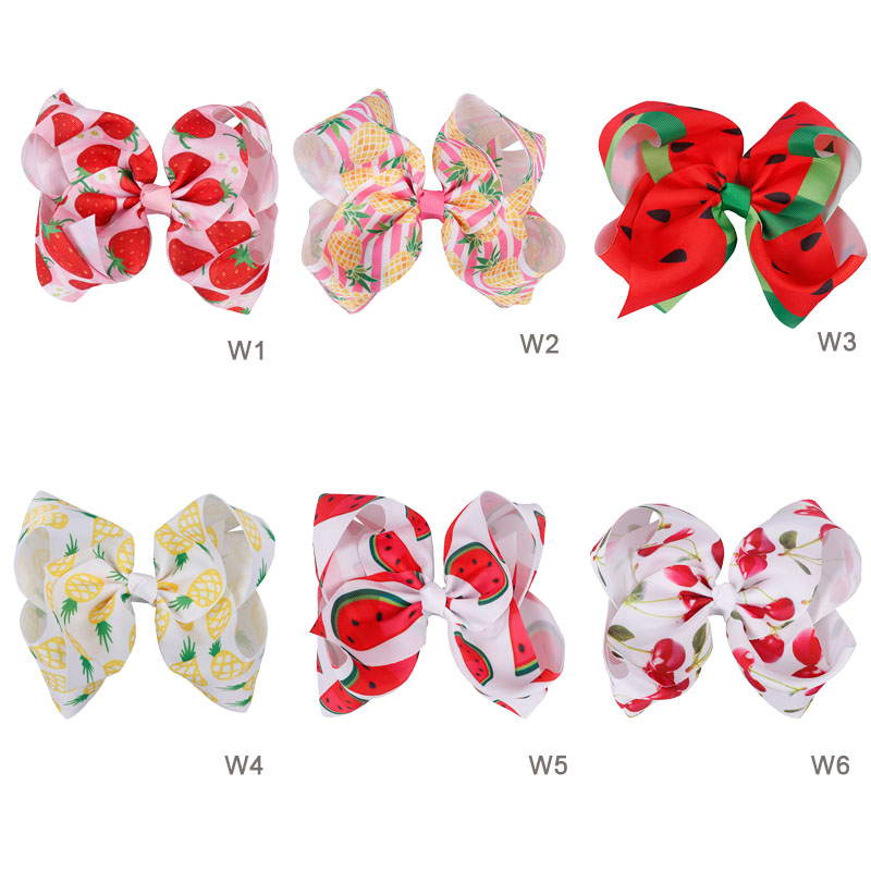 Fruit Printed Hair Bows