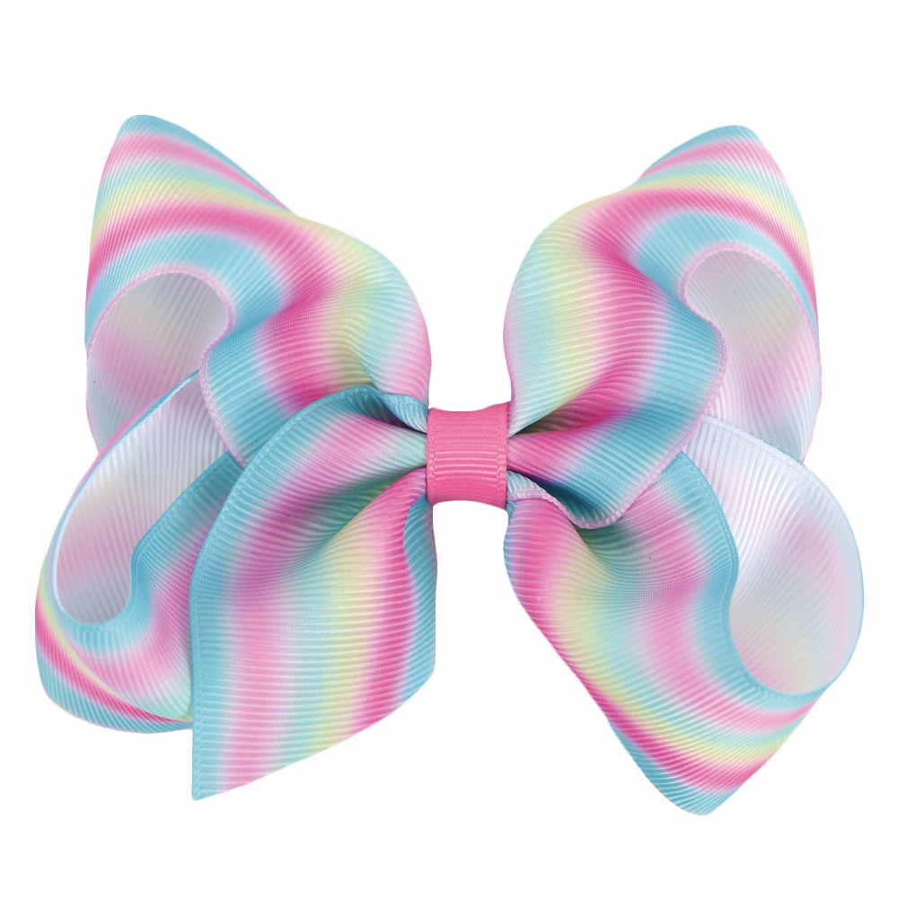 2Pcs/Set Handmade Boutique Rainbow Hair Bows