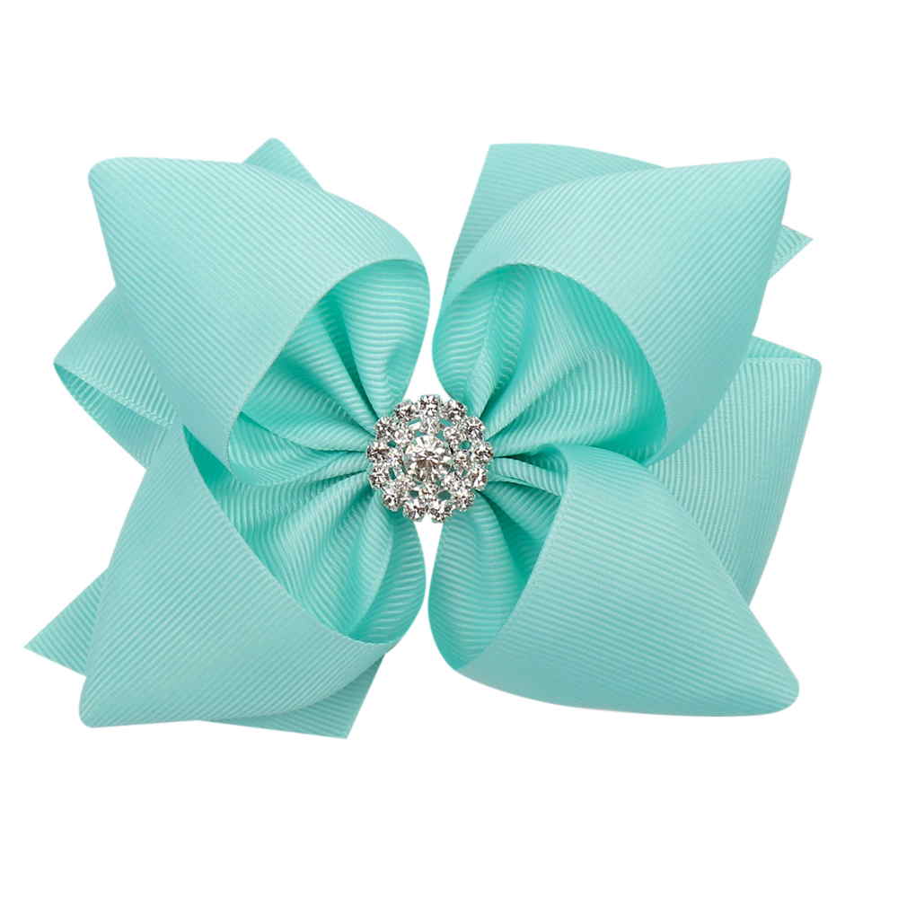 Solid Color Rhinestone Stacked Hair Bow