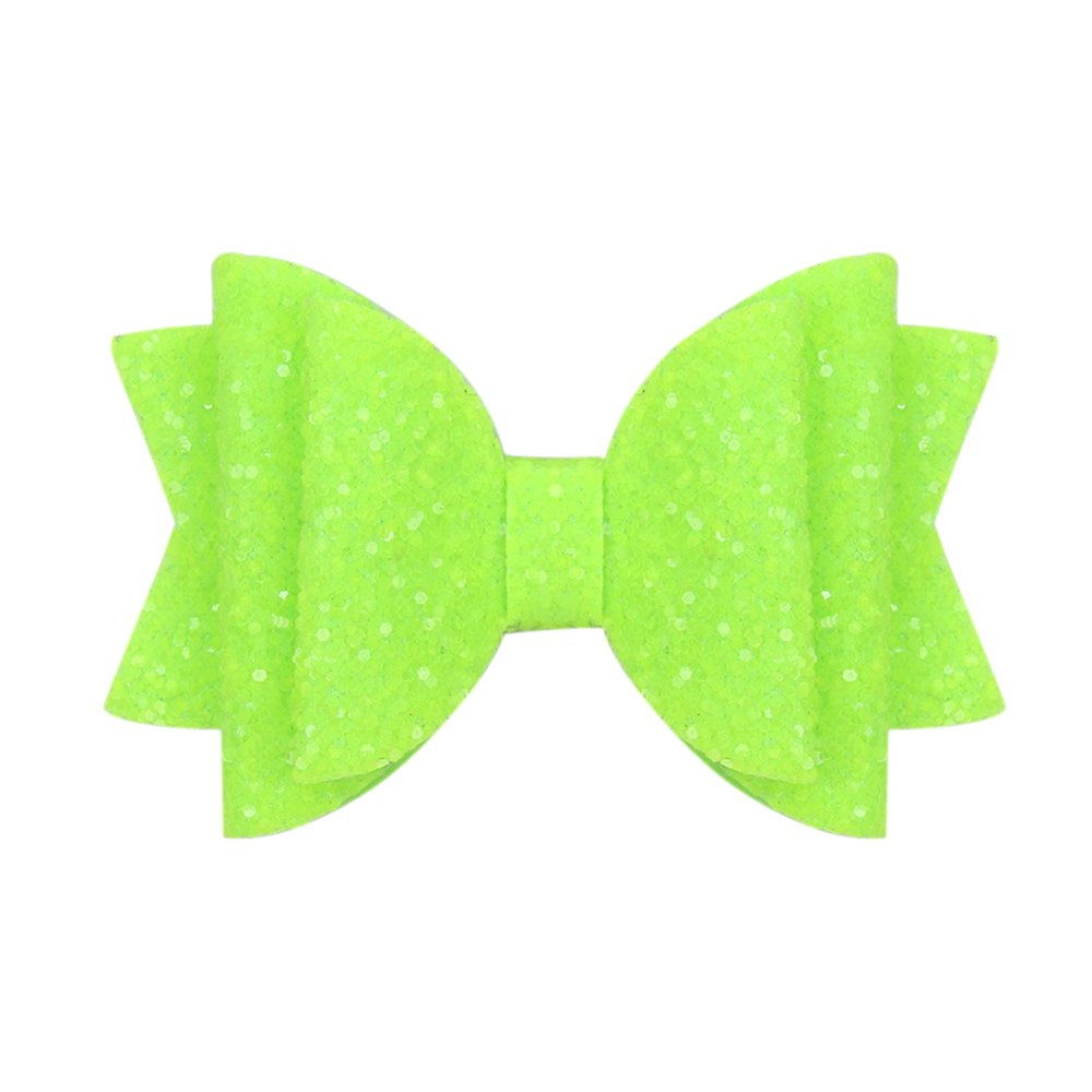 2Pcs/Set Neon Color Glitter Bows With Clips