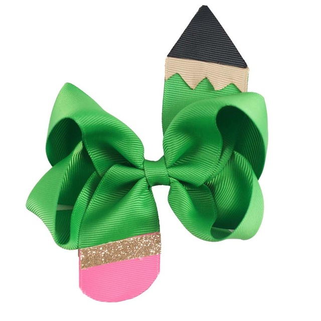 2Pcs/Set Boutique Pencil Hair Bows Clip for Girls