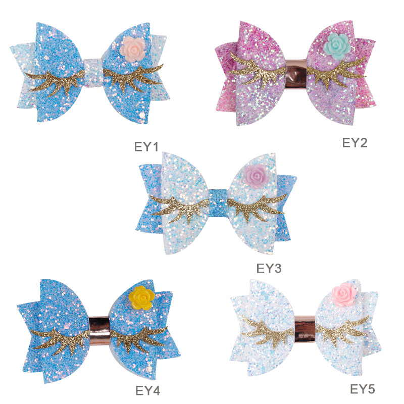 2Pcs/Set Unicorn Eyelash Hair Bow