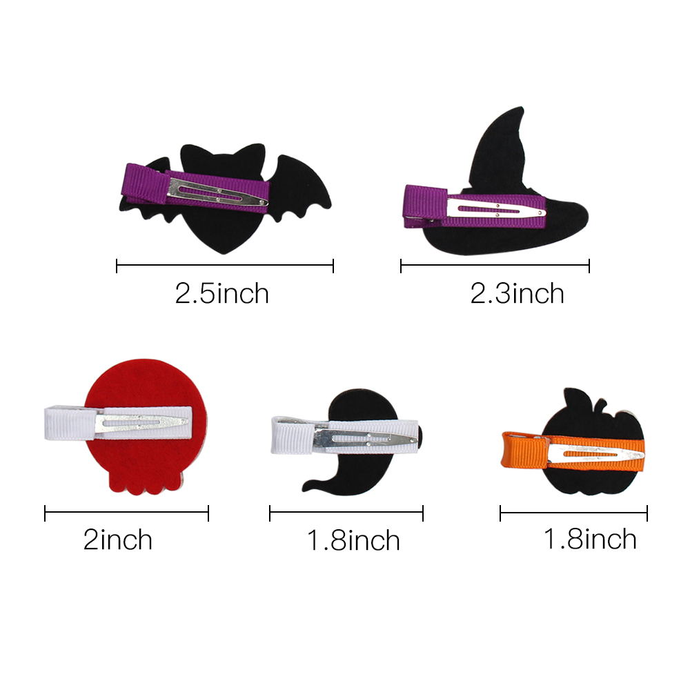 2Pcs/set Glitter Halloween Mini Hair Clip