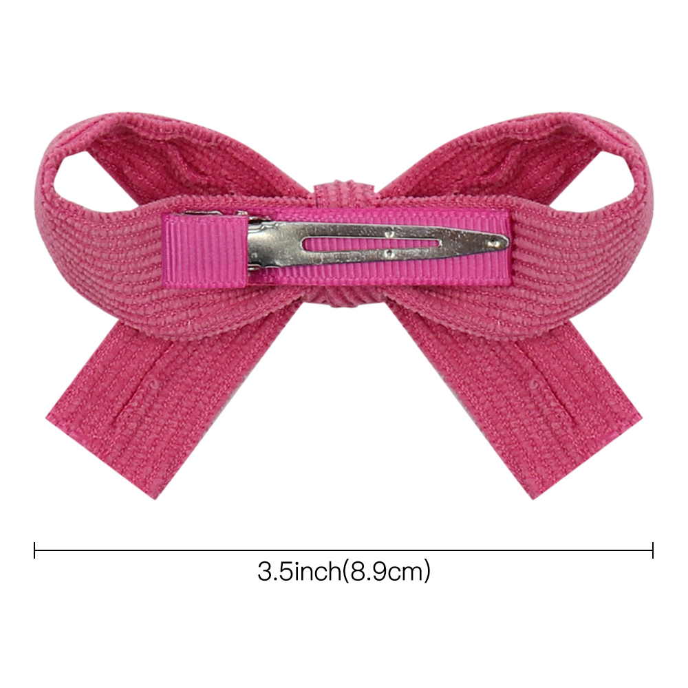 3.5 Inch Solid Velvet Hair Bows Clips for Girls