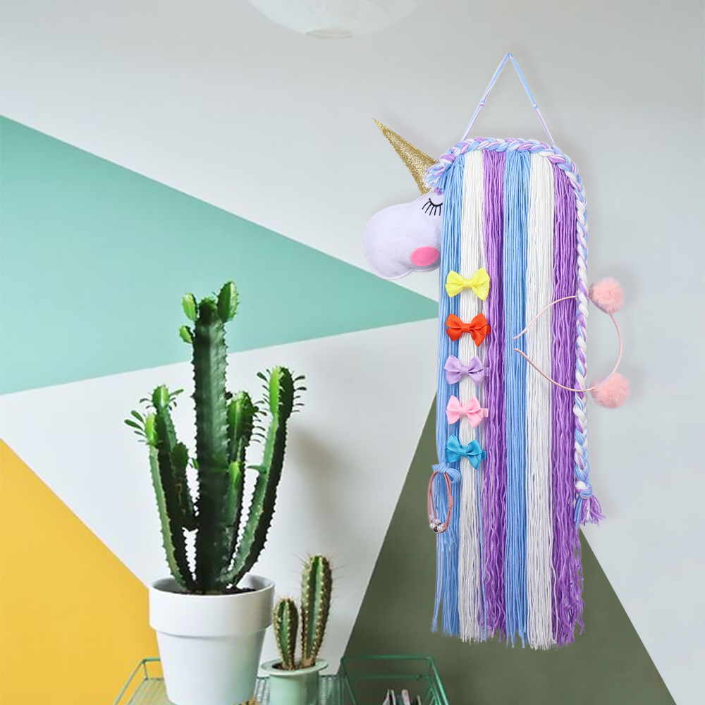 Plush Unicorn Hair Clips Hanger Organizer