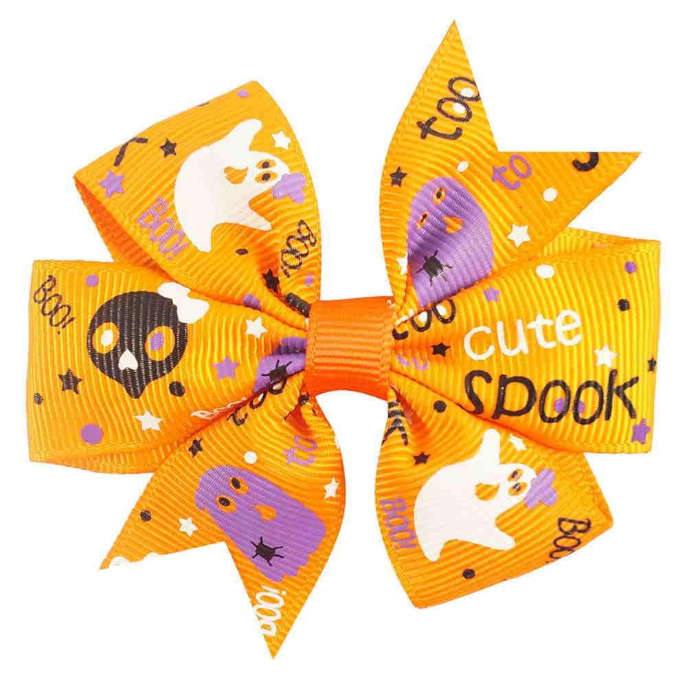 2Pcs/lot Yellow Halloween Hair Bows