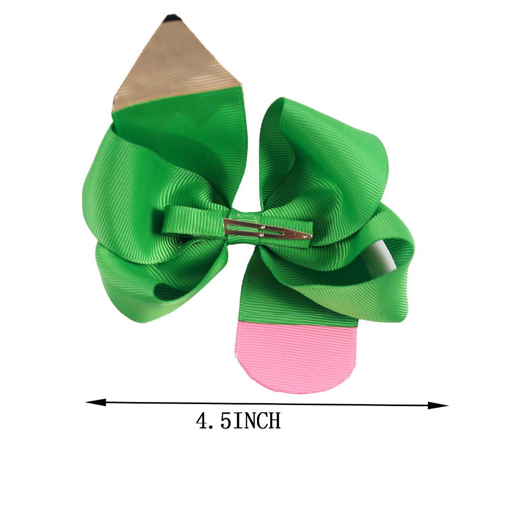 2Pcs/Set Boutique Pencil Hair Bows Clip for Girls