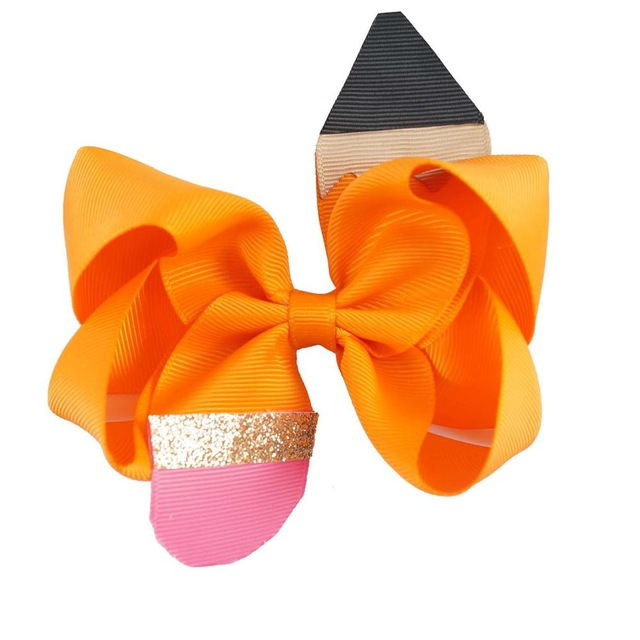 2Pcs/Set Boutique Pencil Hair Bows Clip for Girls