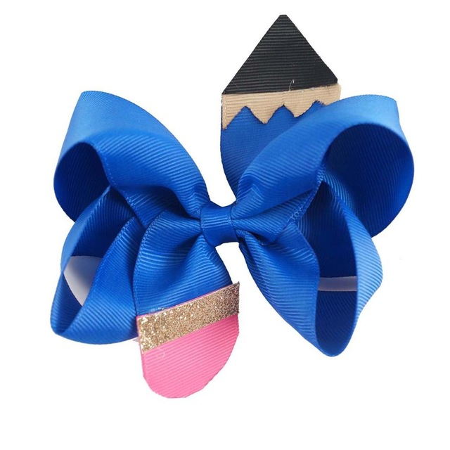 2Pcs/Set Boutique Pencil Hair Bows Clip for Girls