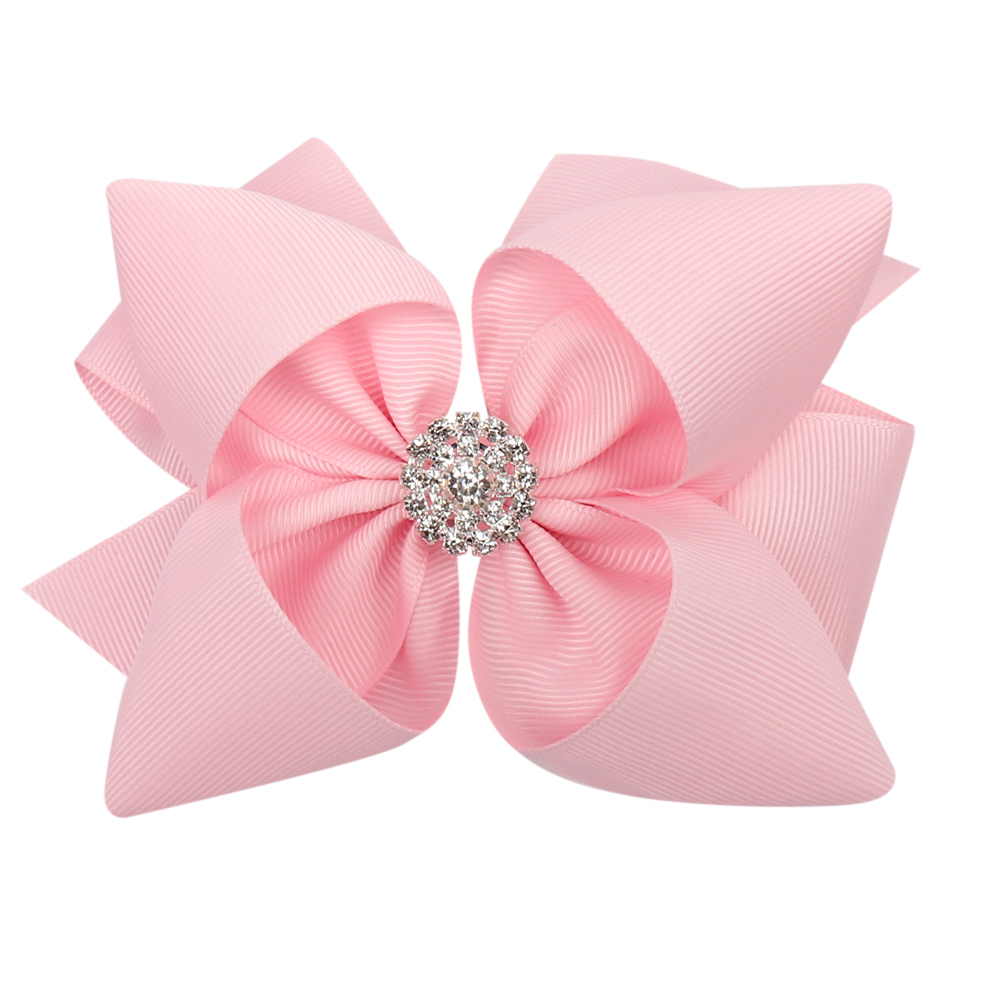 Solid Color Rhinestone Stacked Hair Bow