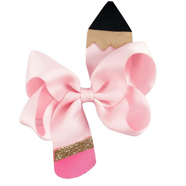 2Pcs/Set Boutique Pencil Hair Bows Clip for Girls