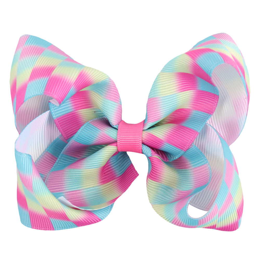 2Pcs/Set Handmade Boutique Rainbow Hair Bows