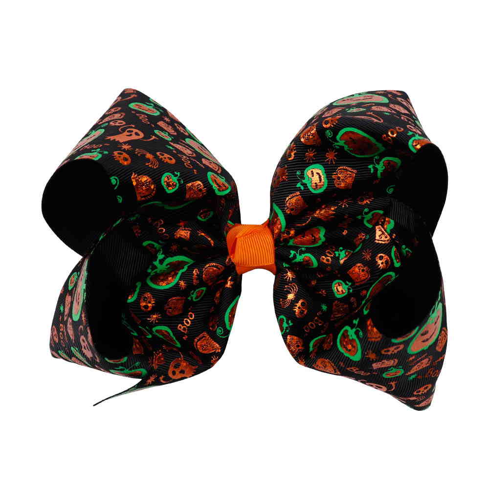 black pumpkin hair bow