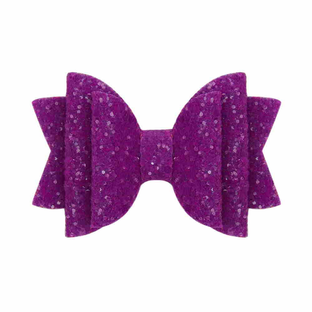 2Pcs/Set Neon Color Glitter Bows With Clips