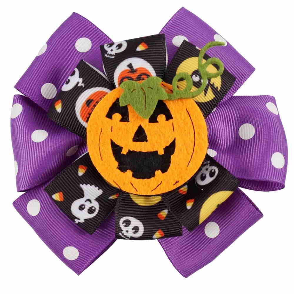 Layered Halloween Pumpkin Hair Bow