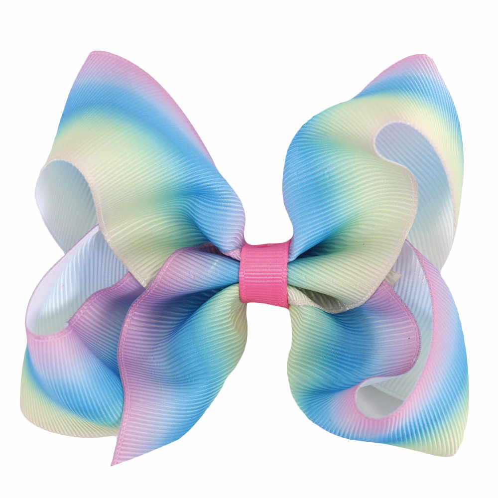 2Pcs/Set Handmade Boutique Rainbow Hair Bows