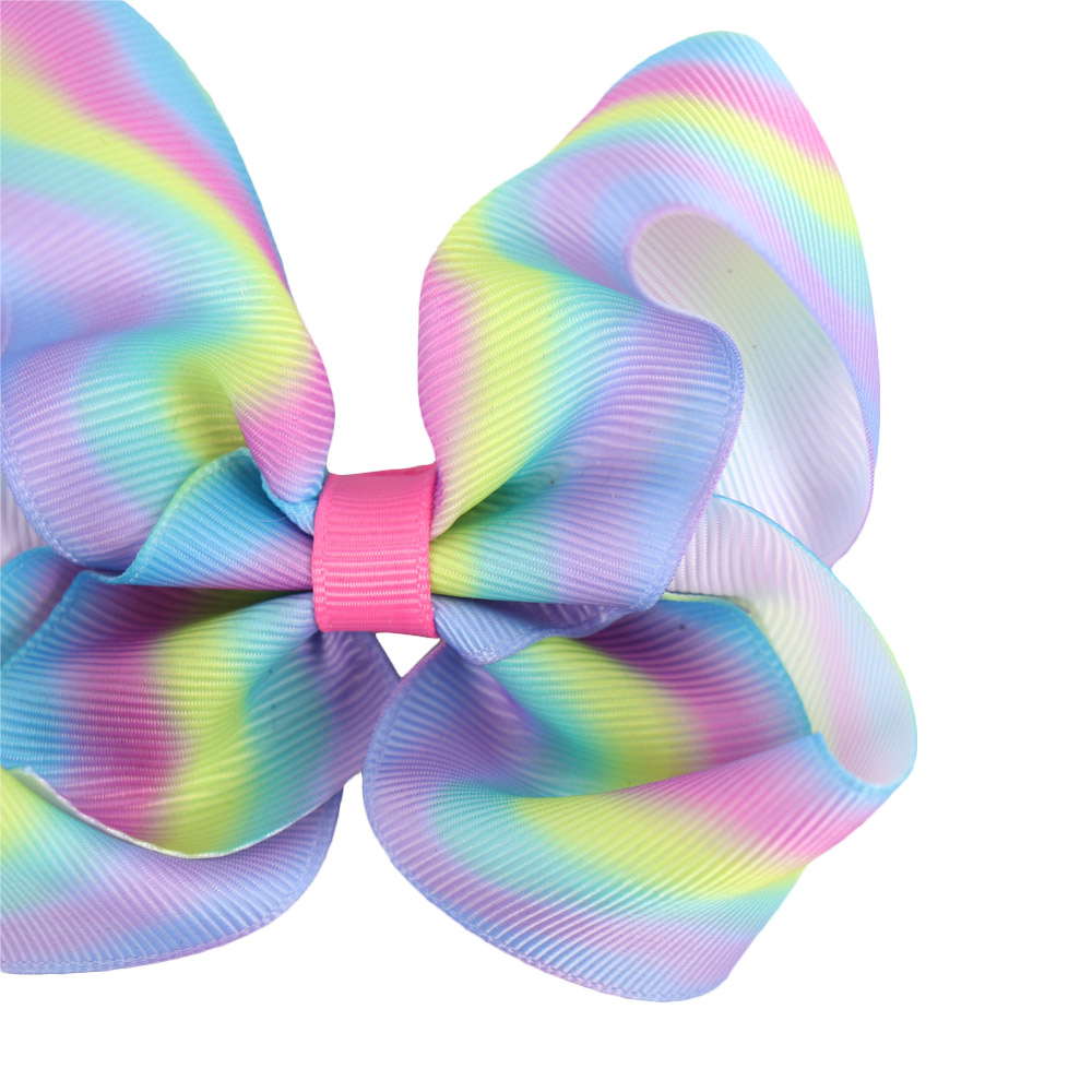 2Pcs/Set Handmade Boutique Rainbow Hair Bows