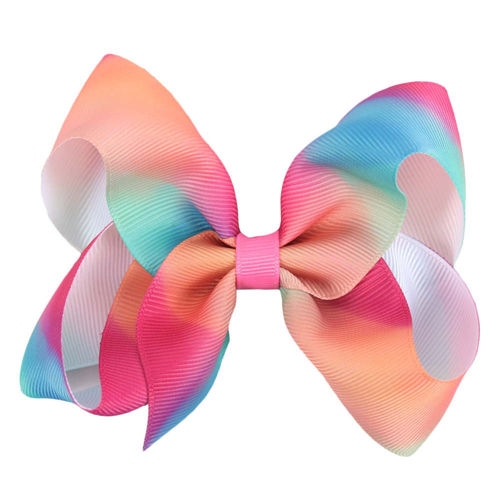 2Pcs/Set Handmade Boutique Rainbow Hair Bows