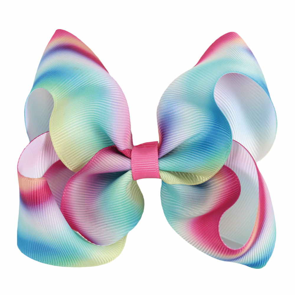 2Pcs/Set Handmade Boutique Rainbow Hair Bows