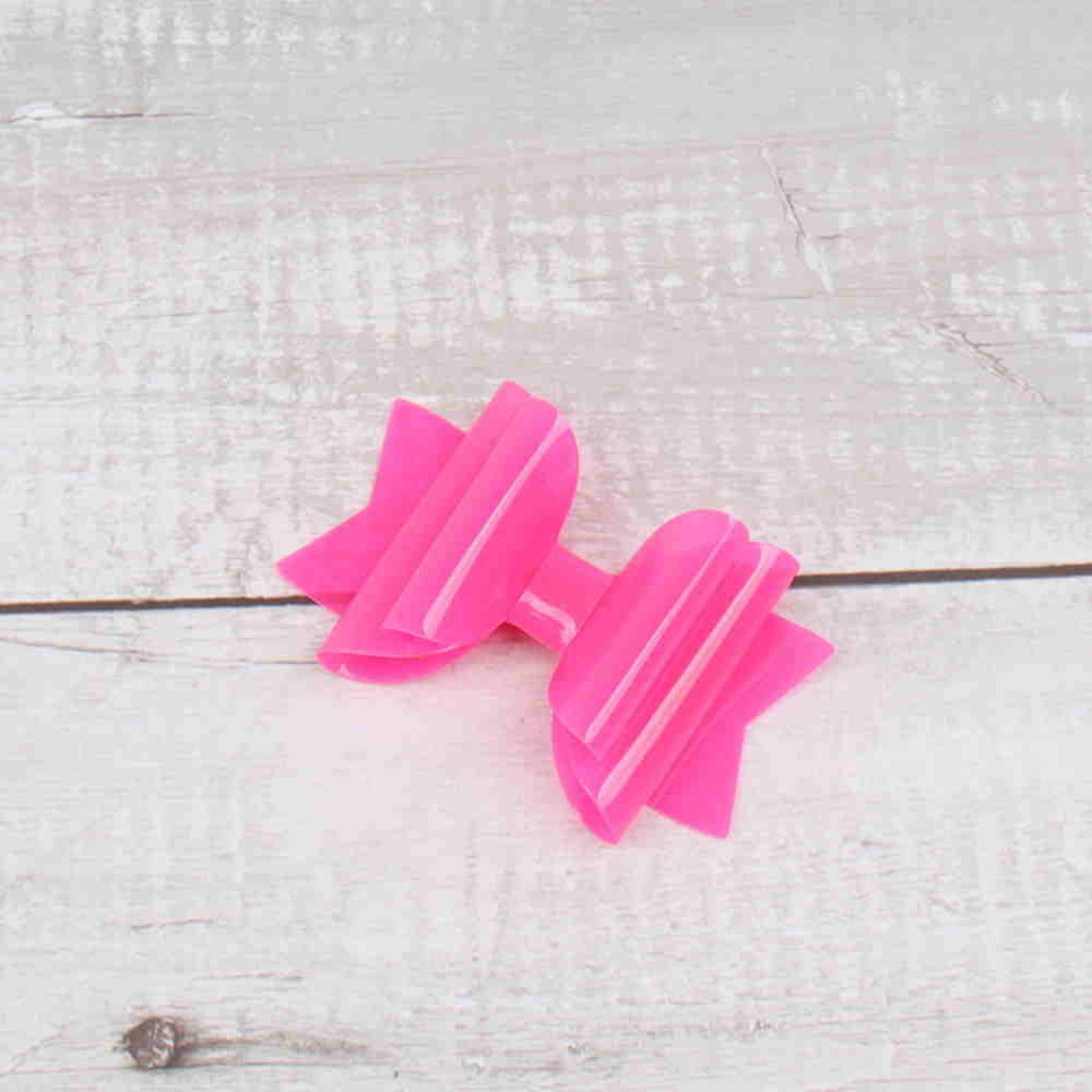 3Pcs/set Jelly Color Leather Hair Bow For School Swimming Training